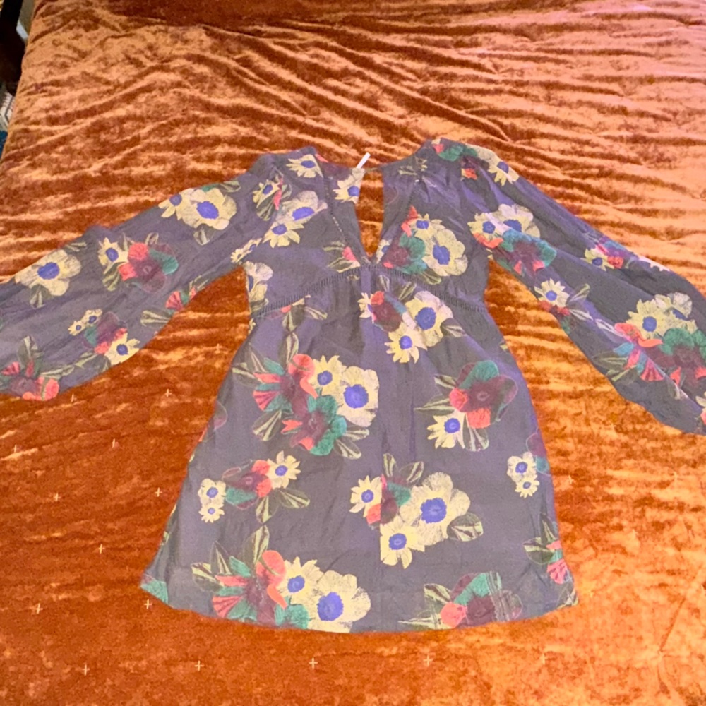 Free People floral long sleeve tunic / dress - XS